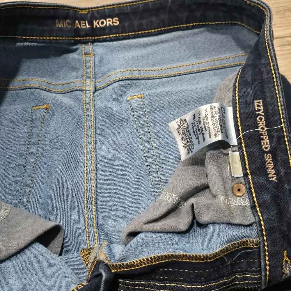Michael Kors Blue Denim Izzy Cropped Skinny Jeans